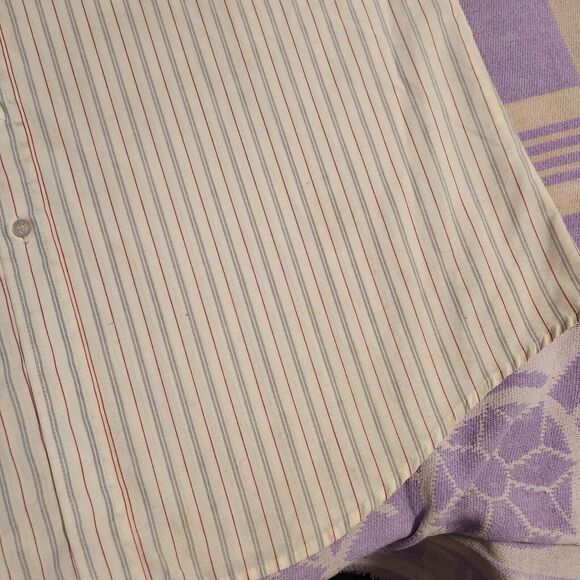 Vintage Bud Light Beer Worker Shirt Button USA Union Anheuser Busch Striped - Picture 9 of 10